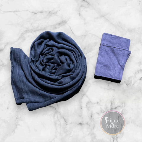 NAVY BLUE Modal Hijab & Underscarf Set - Hijab Store Online - Hijabs&More - Get Free Shipping on Orders $50 +