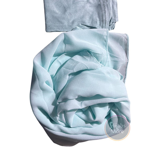 MINT BLUE Premium Chiffon - Hijabs Shop Hijabs Canada Online | Free Shipping | Beautiful Packaging