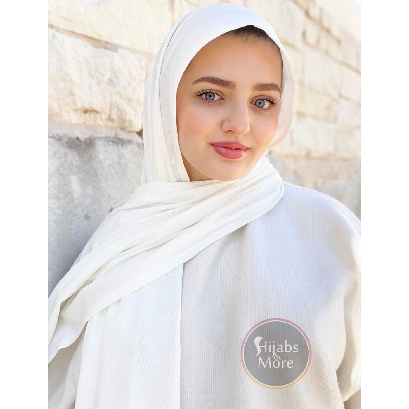 WHITE LUXURY Ribbed Jersey - Muslim Headscarves | WHITE Ribbed Jersey Hijabs | Online Hijab Store