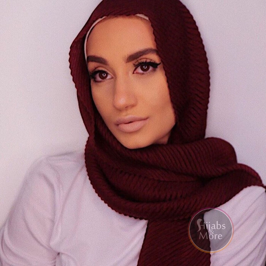 Muslim Scarves - BURGUNDY Ribbed Jersey Hijabs - Online Hijab Stores –  Hijabs&More