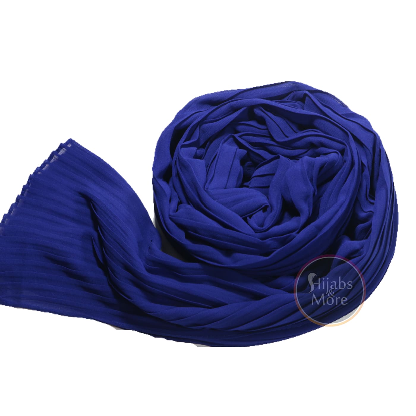 DARK BLUE Pleated Chiffon